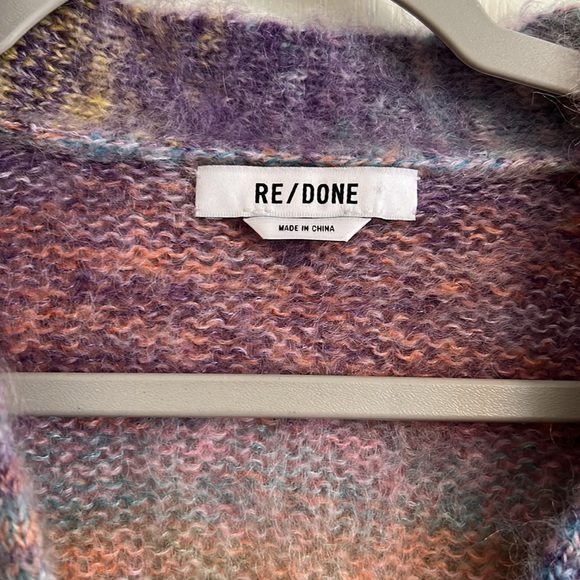 LAST 1!! 🚨🚨 Re/done 90s Crop Oversized Cardigan Purple Space Dye M - Picture 9 of 11